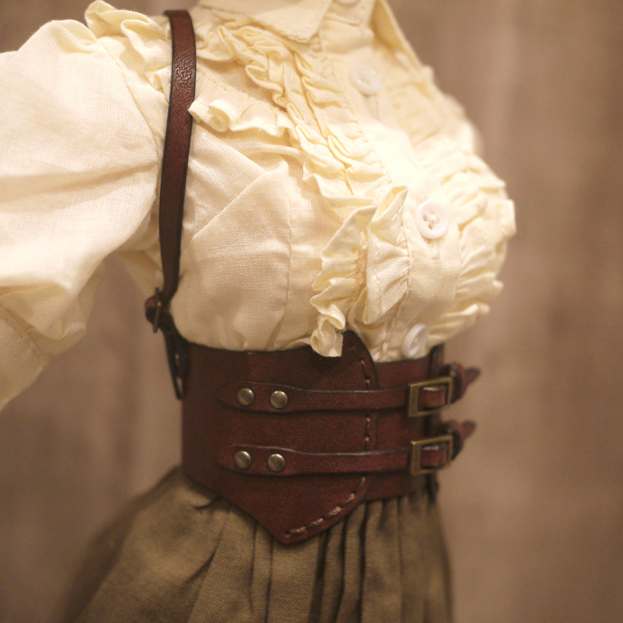 dollfie dream leather Underbust Harness