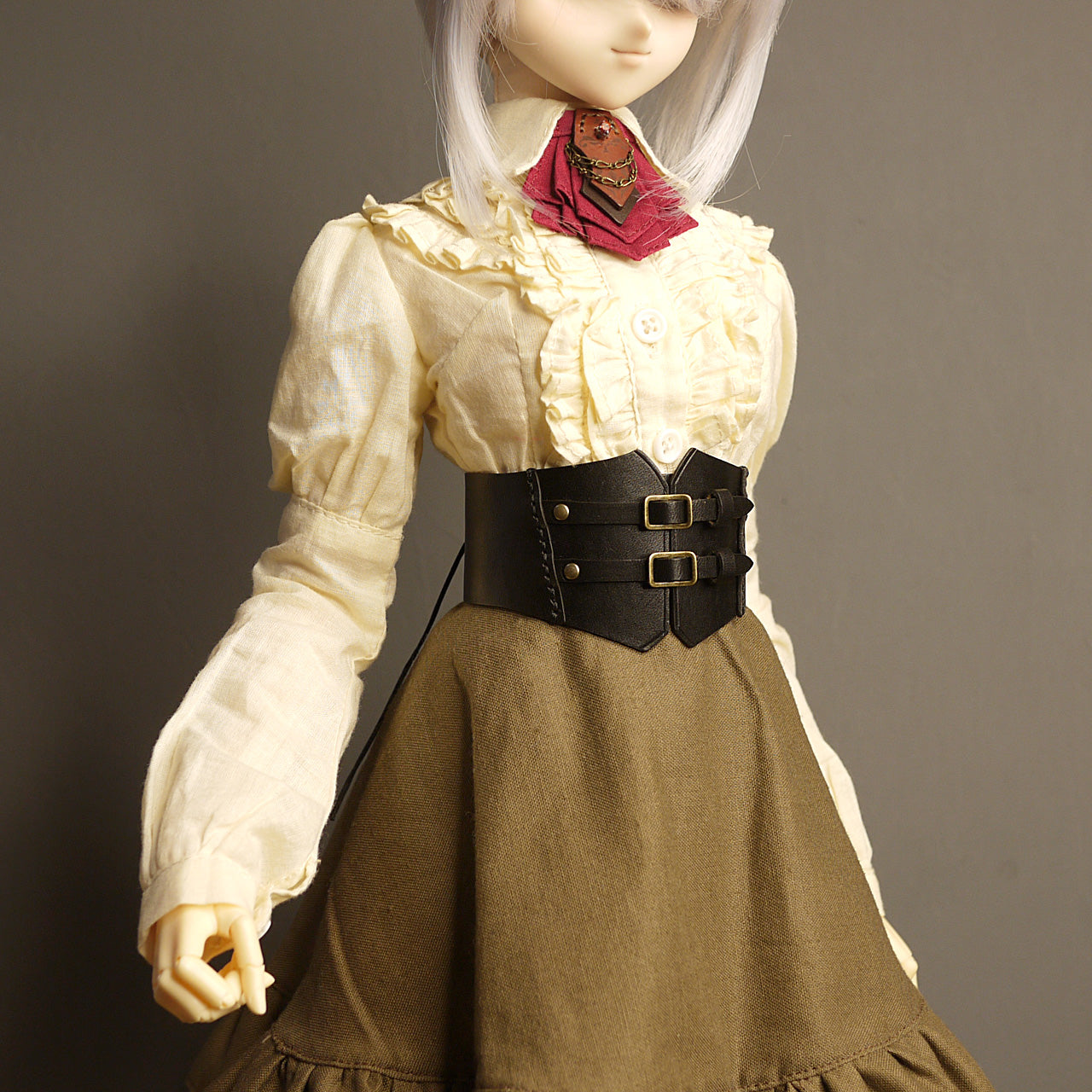 dollfie dream steampunk leather corset 03