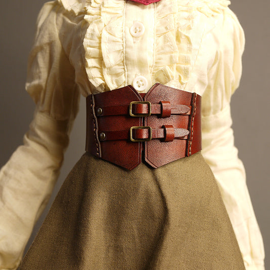 dollfie dream steampunk leather corset 03