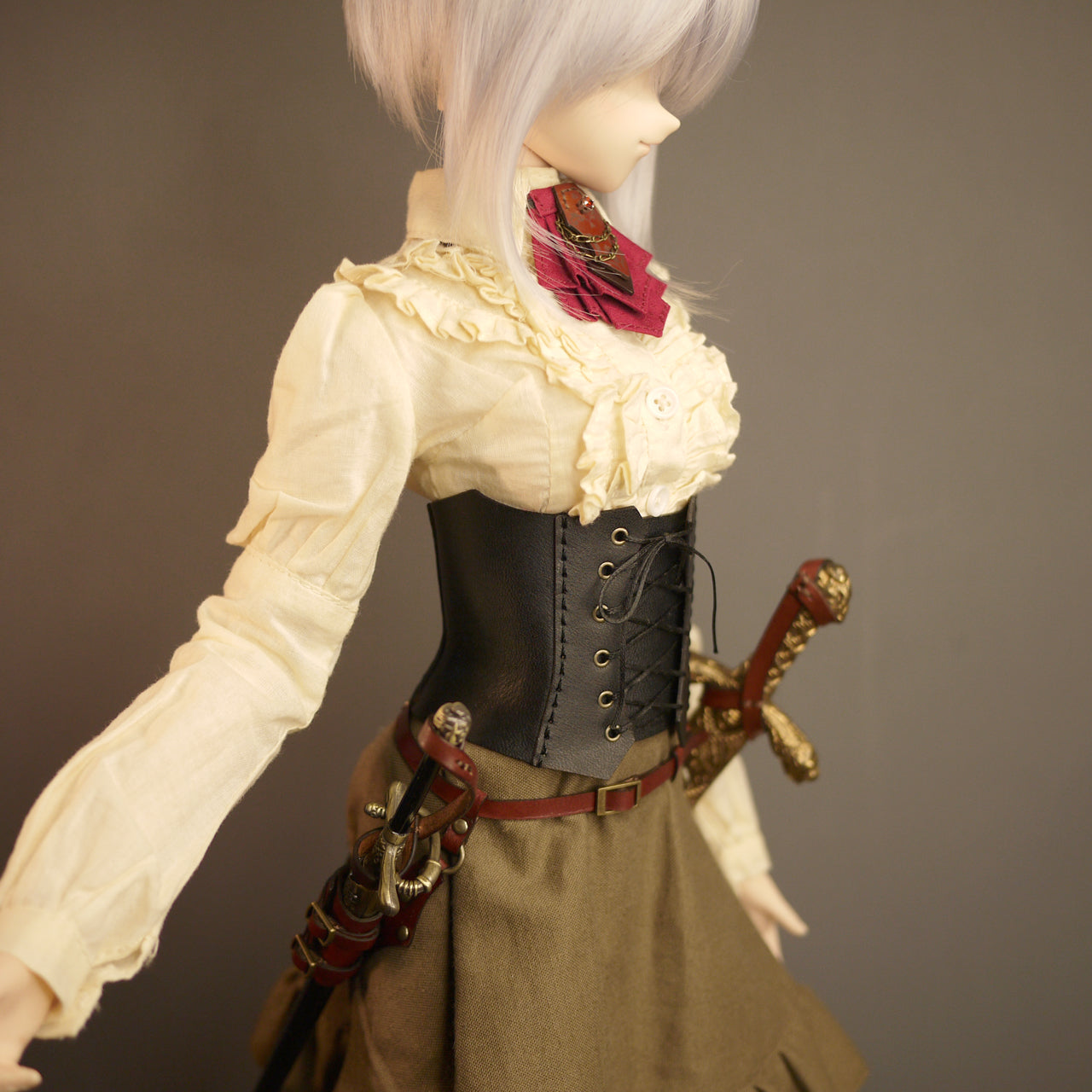 1/3doll fantasy sword belt (twin swords)