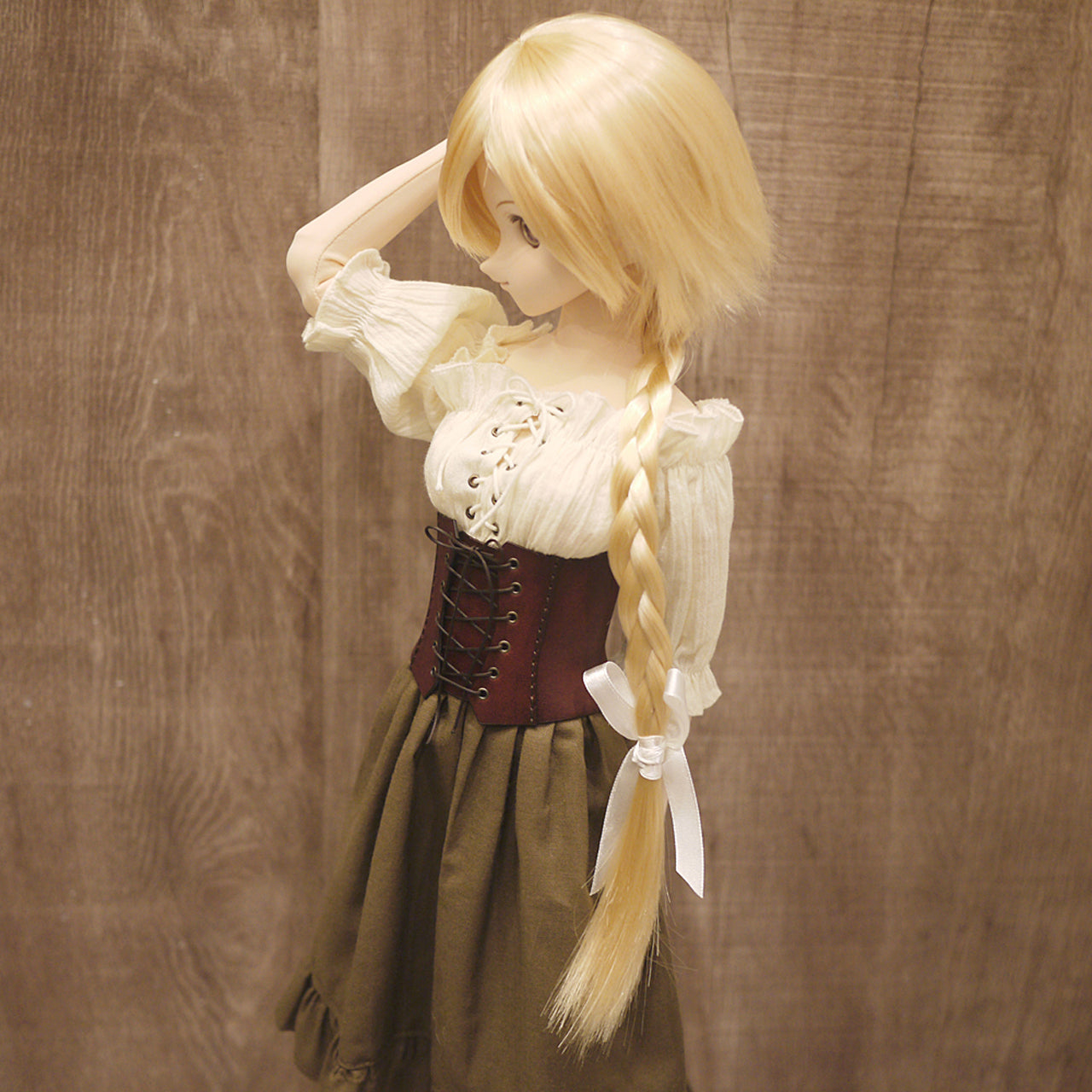 dollfie dream steampunk leather corset 01