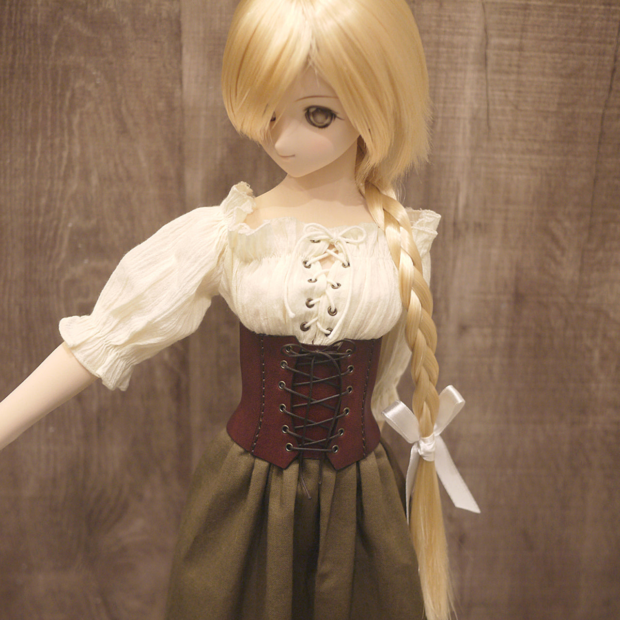dollfie dream steampunk leather corset 01