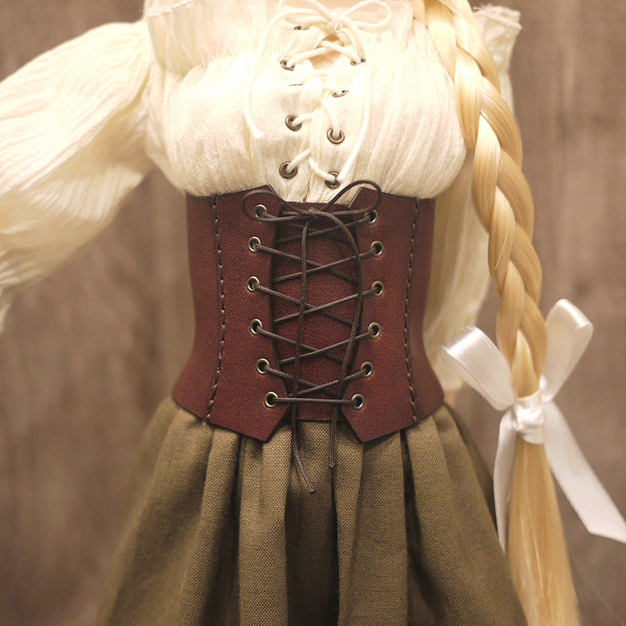 dollfie dream steampunk leather corset 01