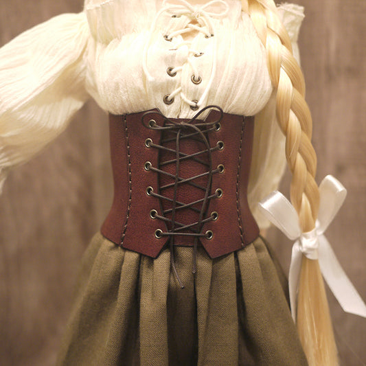 dollfie dream steampunk leather corset 01