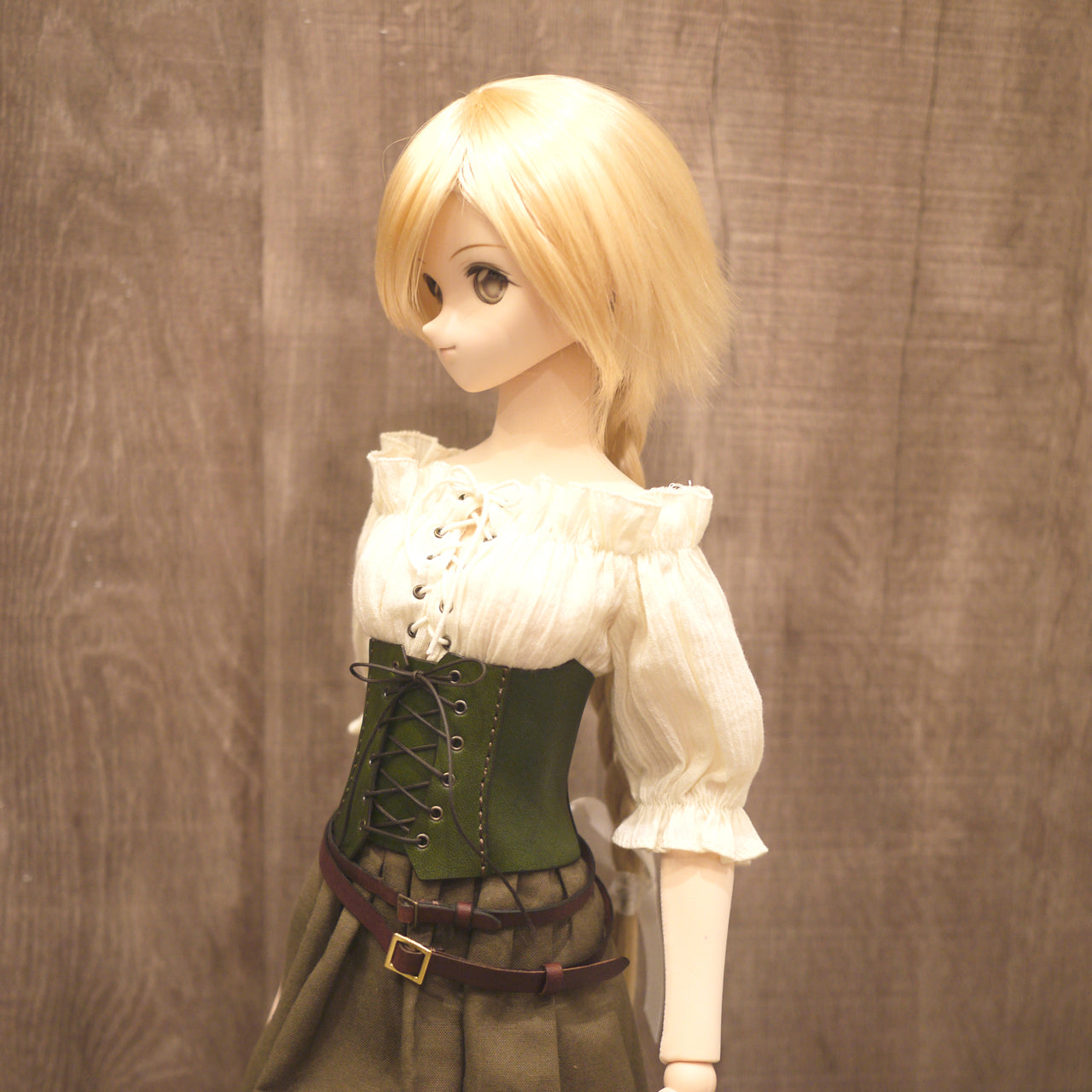 dollfie dream steampunk leather corset 01