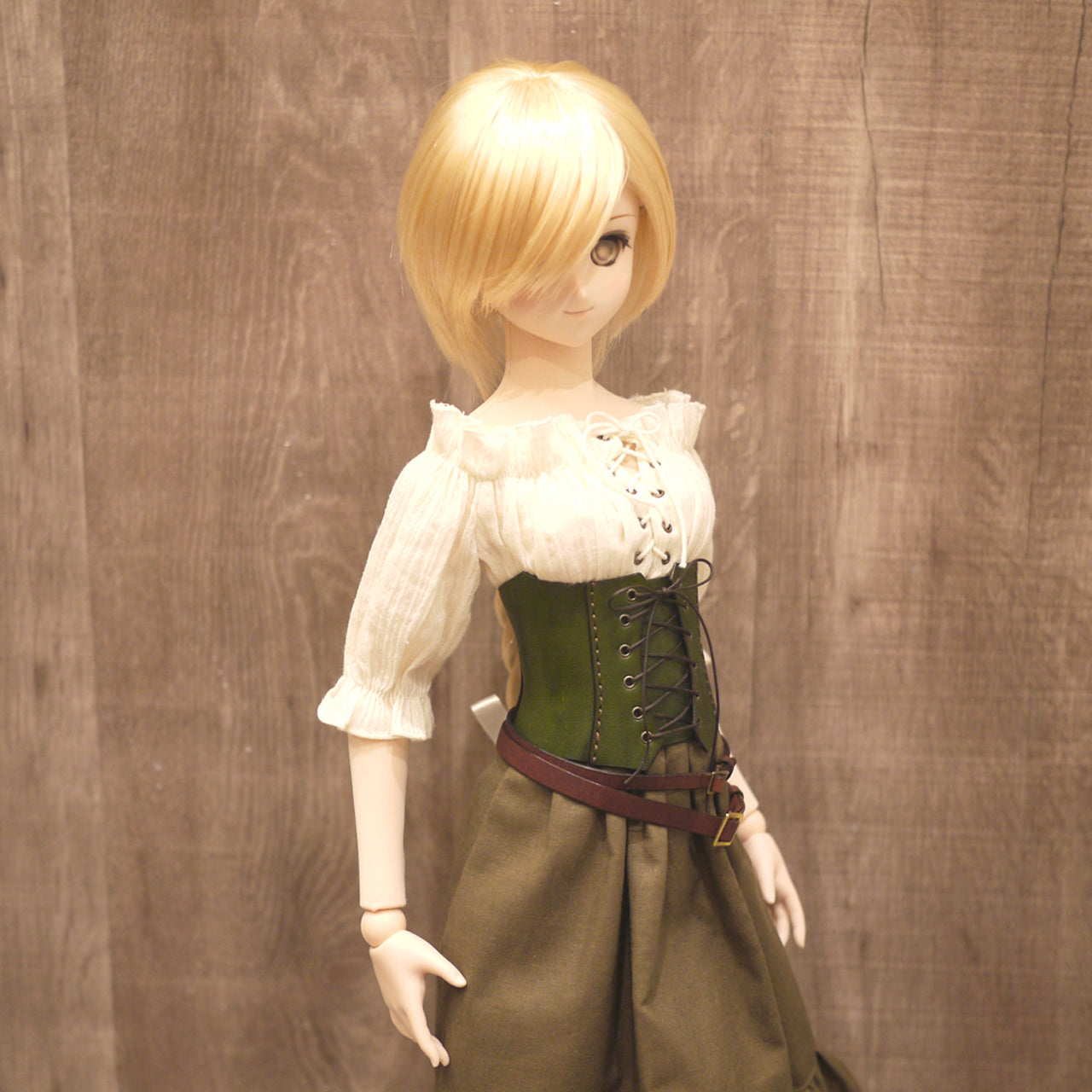 dollfie dream steampunk leather corset 01