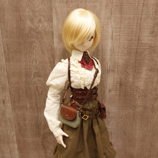 1/3doll Canvas and leather shoulder bag