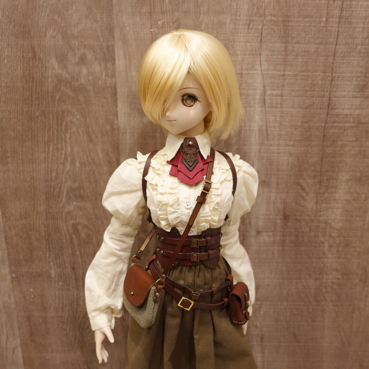 1/3doll Canvas and leather shoulder bag