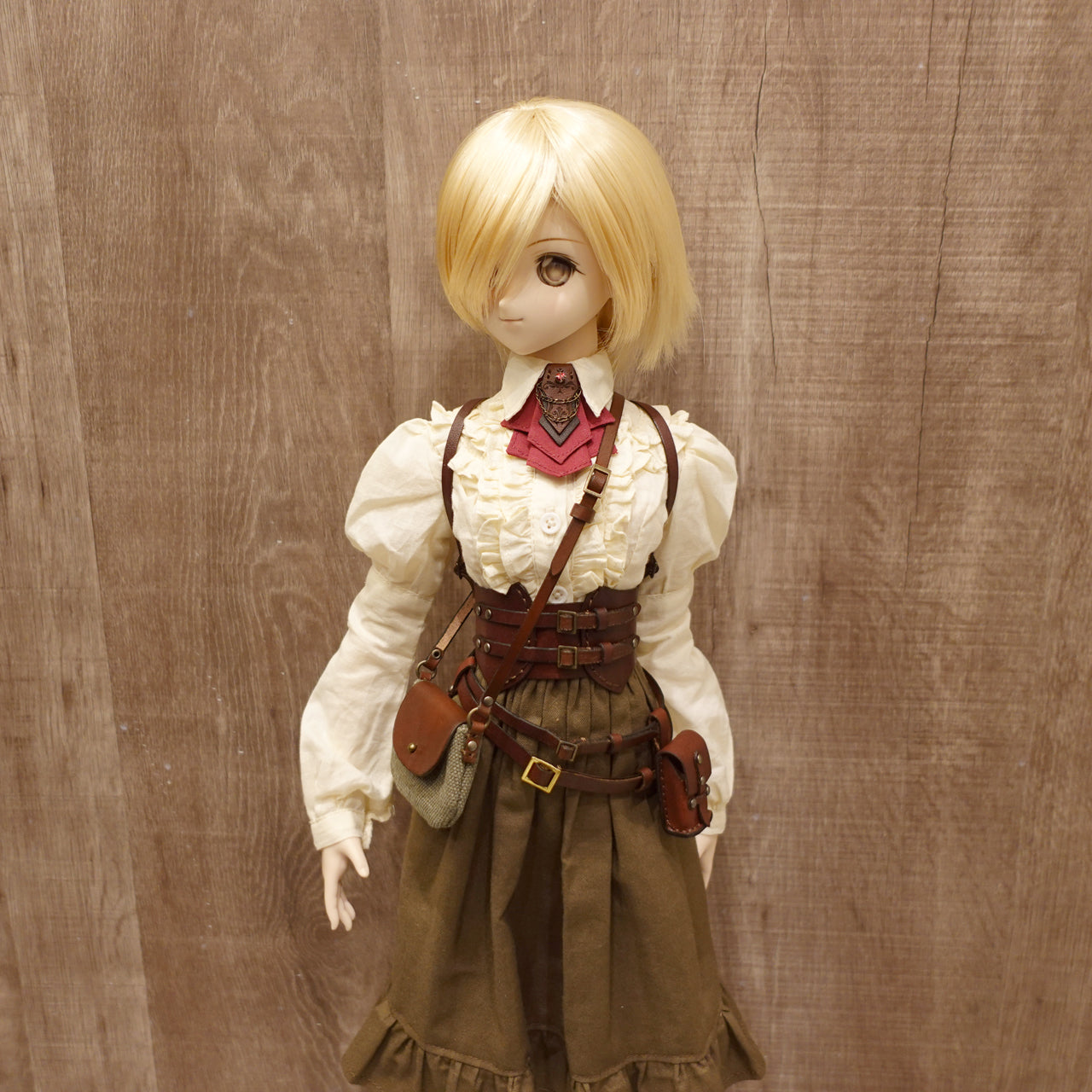 1/3doll Canvas and leather shoulder bag
