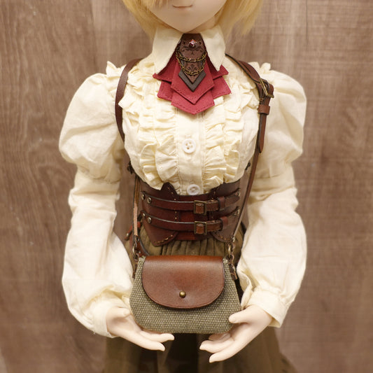 1/3doll Canvas and leather shoulder bag