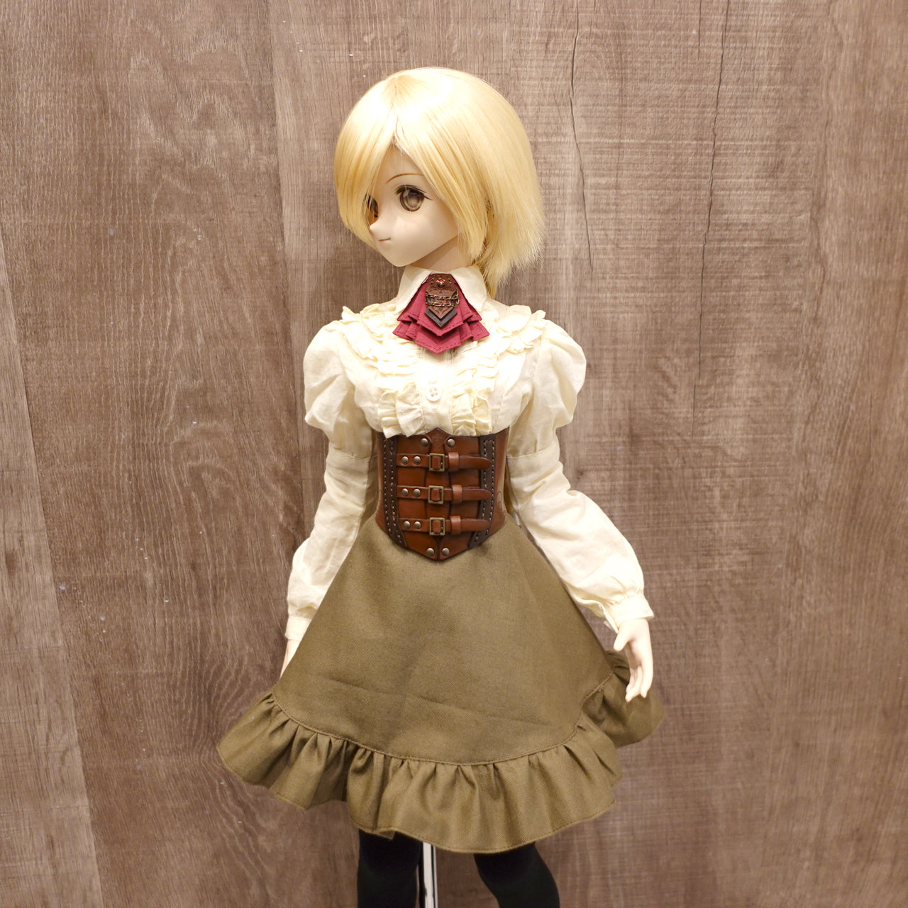 dollfie dream steampunk leather corset 02