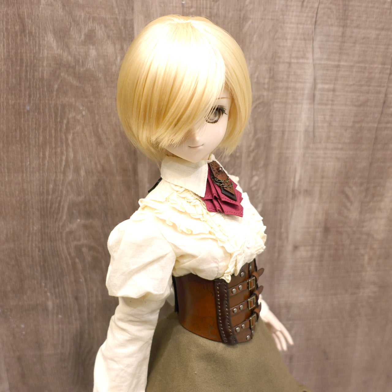 dollfie dream steampunk leather corset 02