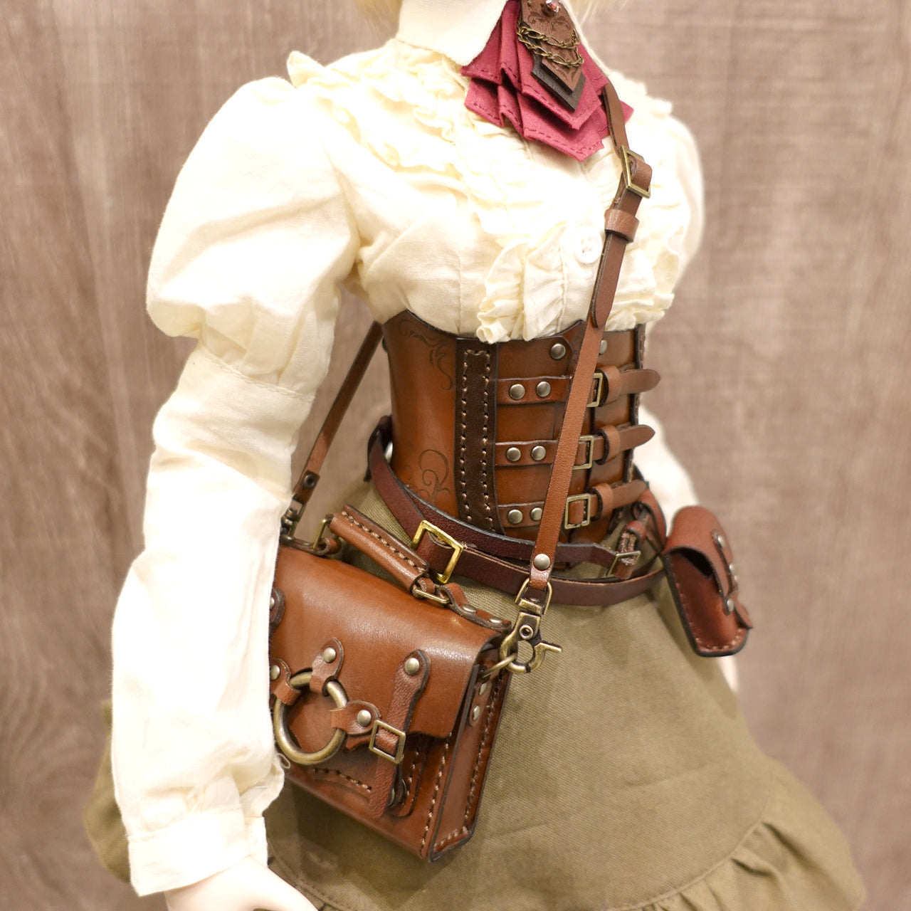 1/3doll steampunk 2way leather bag